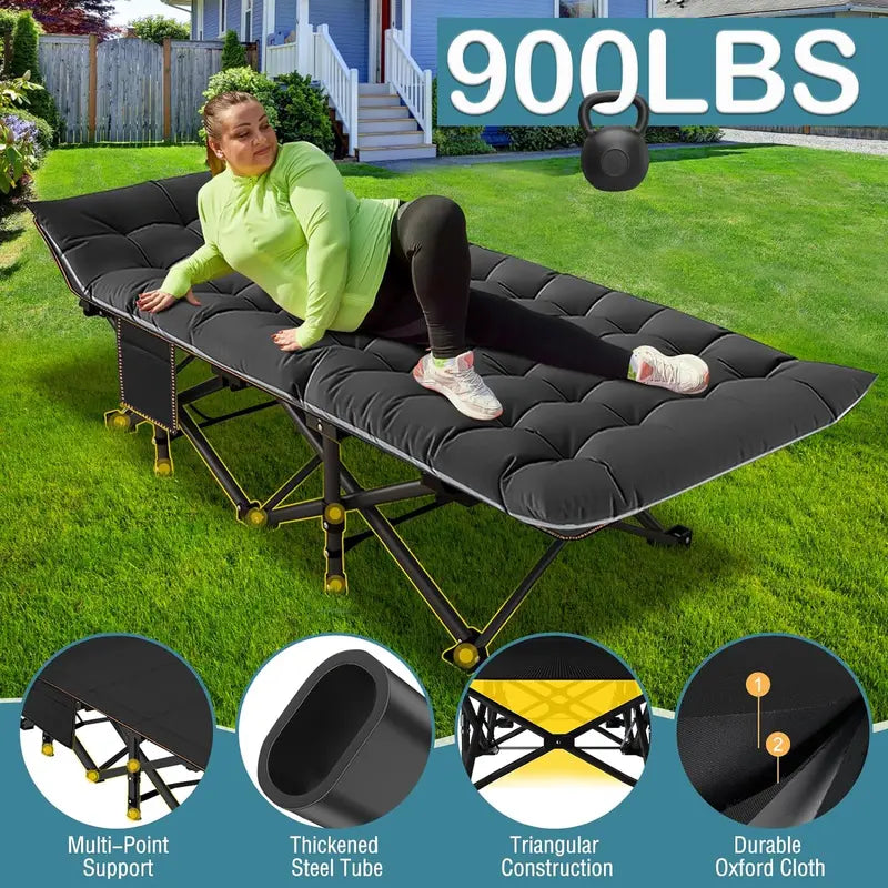 FOL ,DING CAMPING COT WITH REMOVEABLE PAD