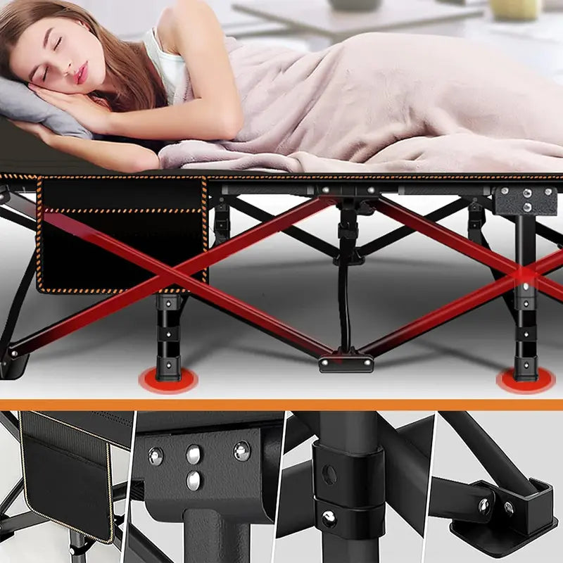 FOL ,DING CAMPING COT WITH REMOVEABLE PAD